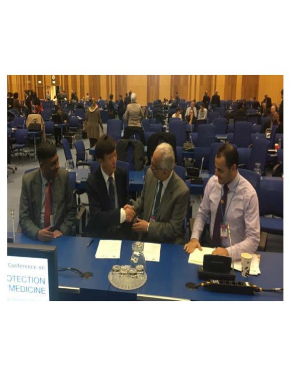 Left to Right: Arun Chougule, VP of AFOMP, Tae Suk, President of AFOMP, Abdallah Al- Haj, President of MEFOMP , and Ibrahim Duhaini, Past President of MEFOMP Left to Right: Arun Chougule, VP of AFOMP, Tae Suk, President of AFOMP, Abdallah Al- Haj, President of MEFOMP , and Ibrahim Duhaini, Past President of MEFOMP