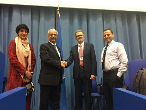 Left to Right: Huda Al Naomi, VP of MEFOMP, Abdallah Al- Haj, President of MEFOMP, John Damilakis, President of EFOMP, and Ibrahim Duhaini, Past President of MEFOMP