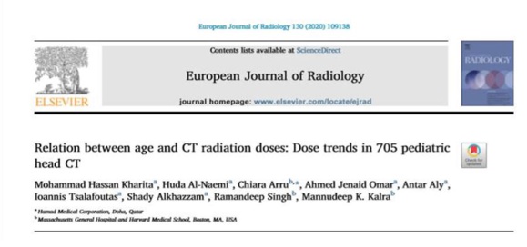 MEFOMP members published article about Dose Trends in Pediatric Head CT