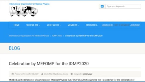 MEFOMP IDMP celebrations on IOMP website