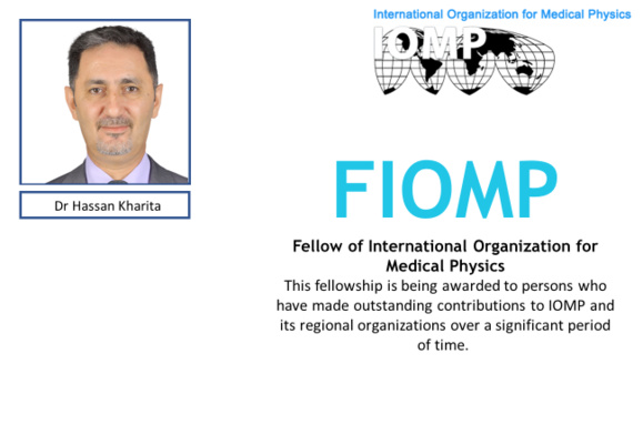 MEFOMP Member Awarded IOMP Fellowship MEFOMP Member Awarded IOMP Fellowship