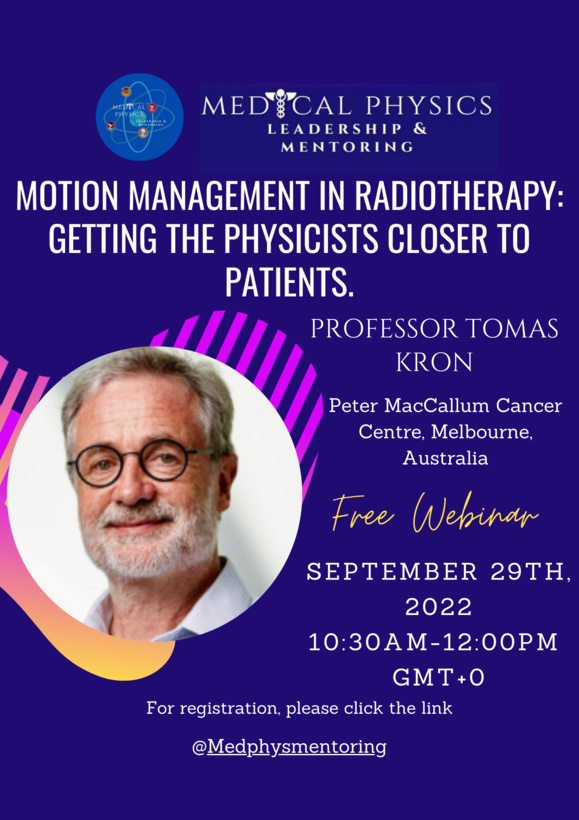 Webinar: Motion management in radiotherapy - getting the physicists closer to patients