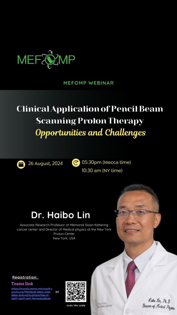 MEFOMP Webinar on "Clinical application of Pencil Beam Scanning Photon Therapy" MEFOMP Webinar on "Clinical application of Pencil Beam Scanning Photon Therapy"