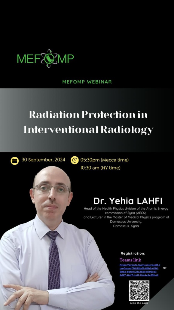 MEFOMP Webinar on "Radiation Protection in Interventional Radiology" MEFOMP Webinar on "Radiation Protection in Interventional Radiology"