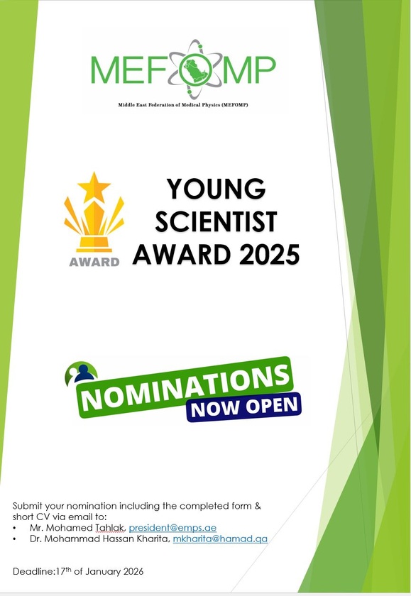 MEFOMP Call for Nominations - 2025 Young Scientist Award Nomination