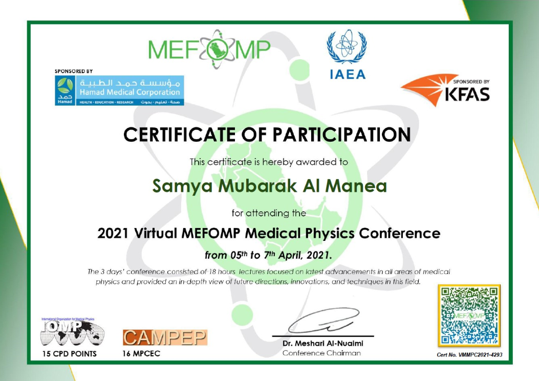 2021 MEFOMP Virtual Conference Certificates