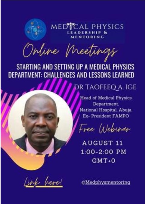 Online Meeting "Starting a Medical Physics Department"