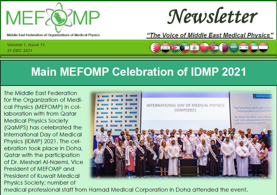 11th Issue of the MEFOMP Newsletter