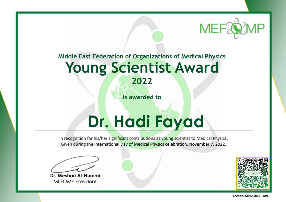 MEFOMP Young Scientist Award 2022