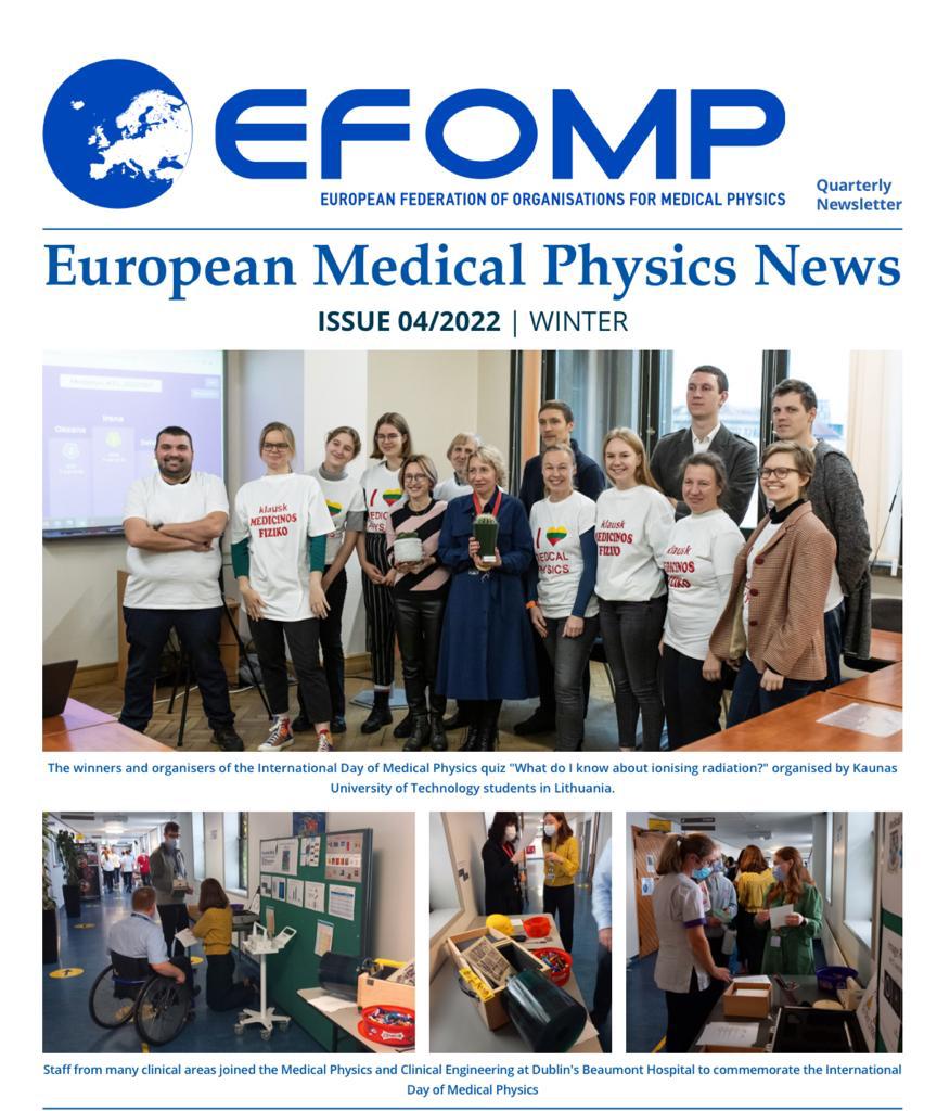 New issue of the to the EFOMP quarterly newsletter