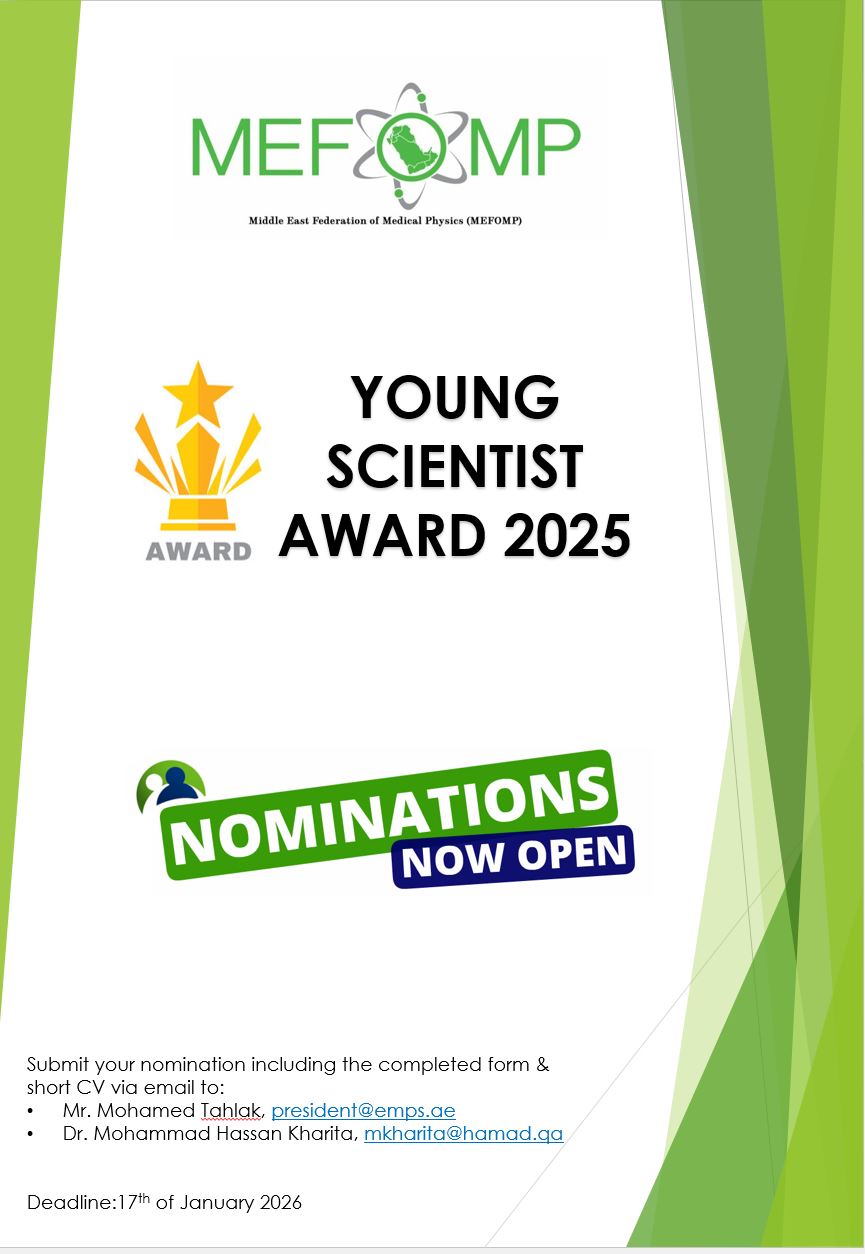 MEFOMP Call for Nominations - 2025 Young Scientist Award Nomination