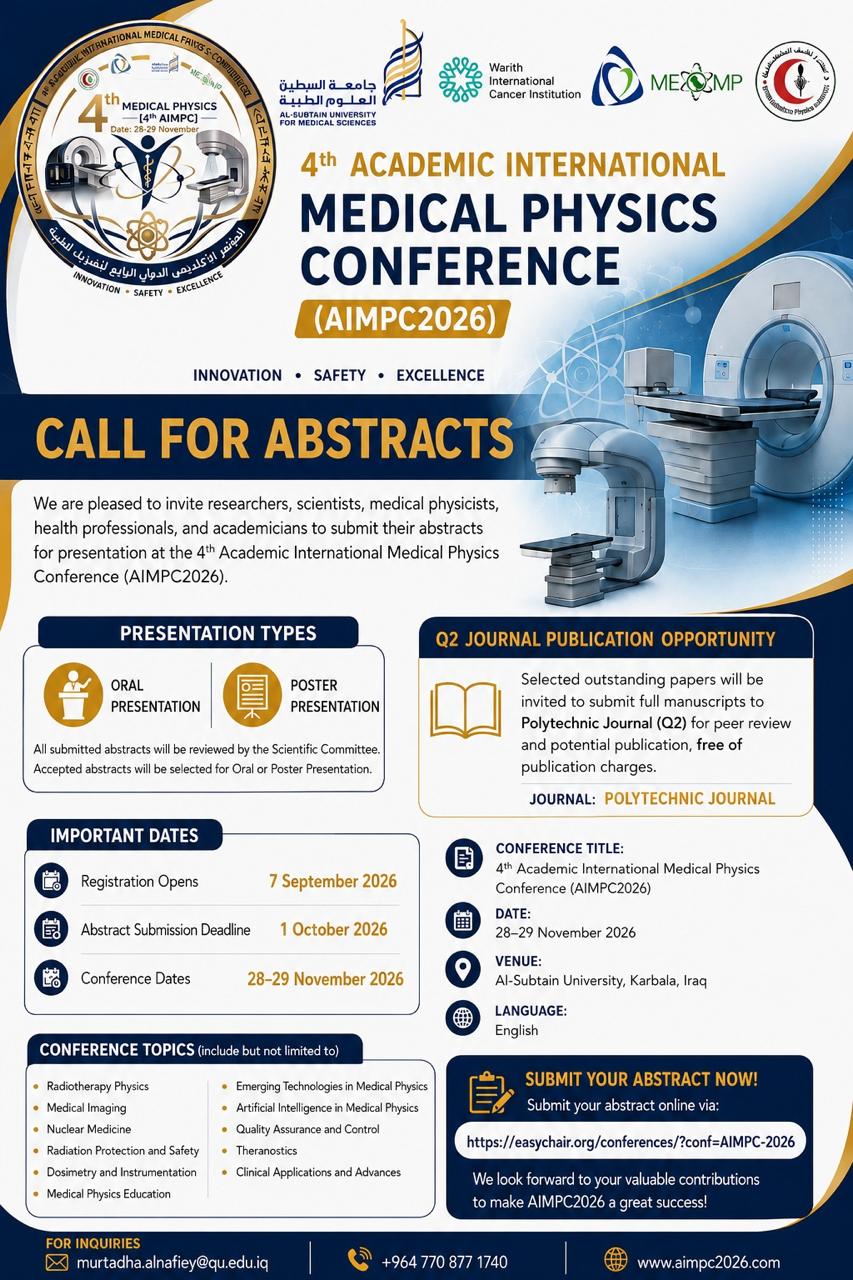 Call for Abstracts: 4th Academic International Medical Physics Conference (AIMPC2026)